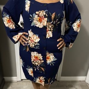 Blue floral dress